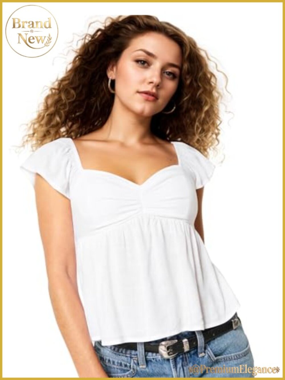 Rayon Babydoll Peplum Tank Top Ruffle Cap Sleeve Backless Smocked Flowy Top